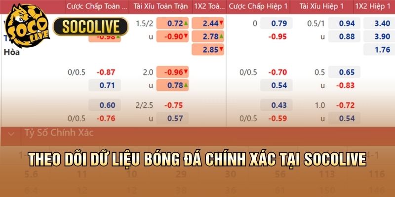Theo dõi dữ liệu bóng đá chính xác tại Socolive