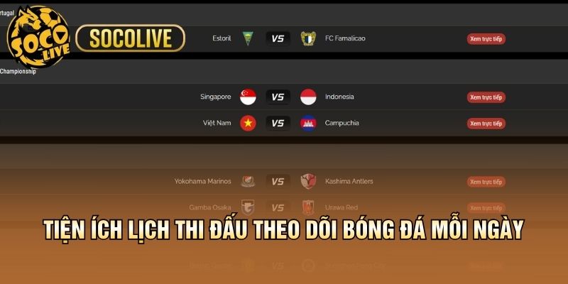 Tiện ích lịch thi đấu theo dõi bóng đá mỗi ngày