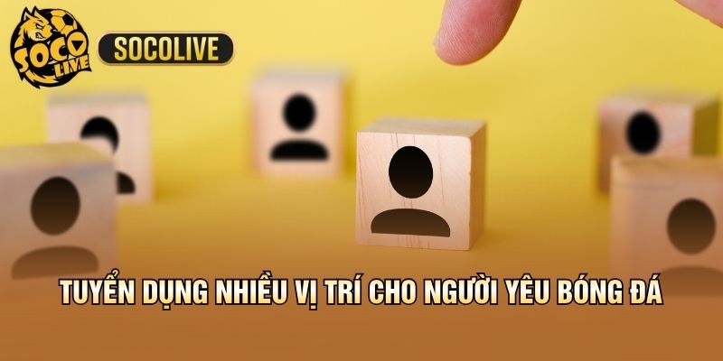 Tuyển dụng nhiều vị trí cho người yêu bóng đá